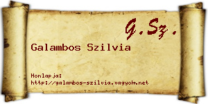 Galambos Szilvia névjegykártya